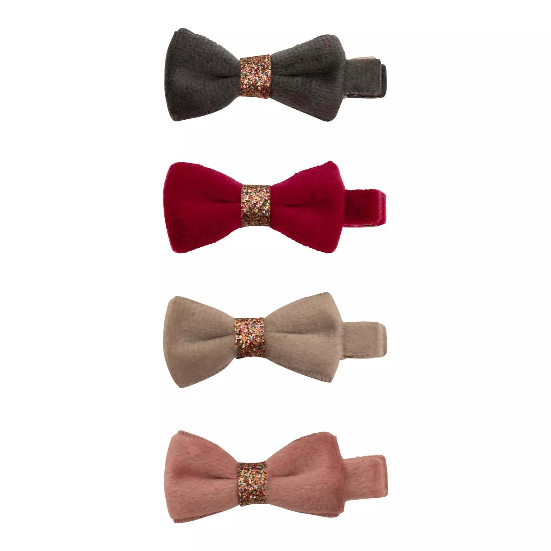 Mimi & Lula Christmas Velvet Bow Clips - Jepitan Rambut Anak Perempuan (Multi)
