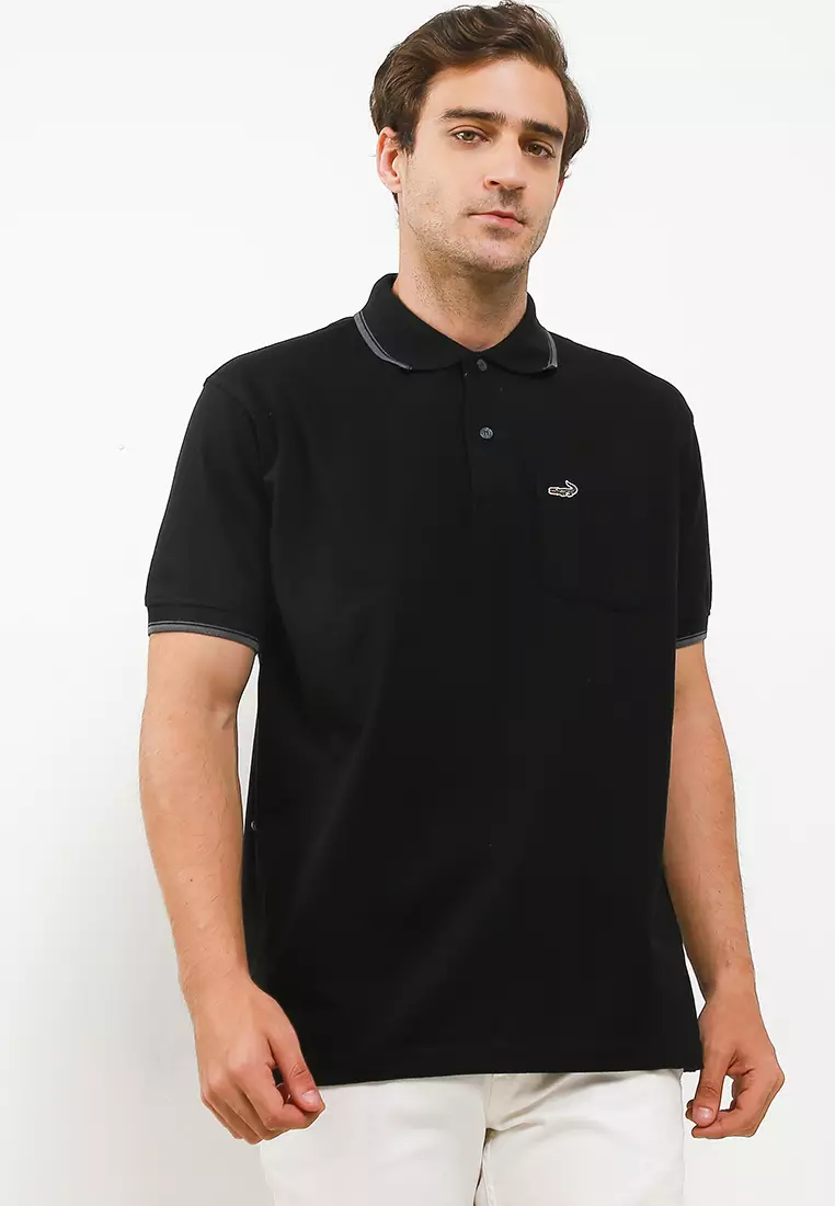 Crocodile COLE Black Baju Kaos Kerah Pria Men Polo Relax fit