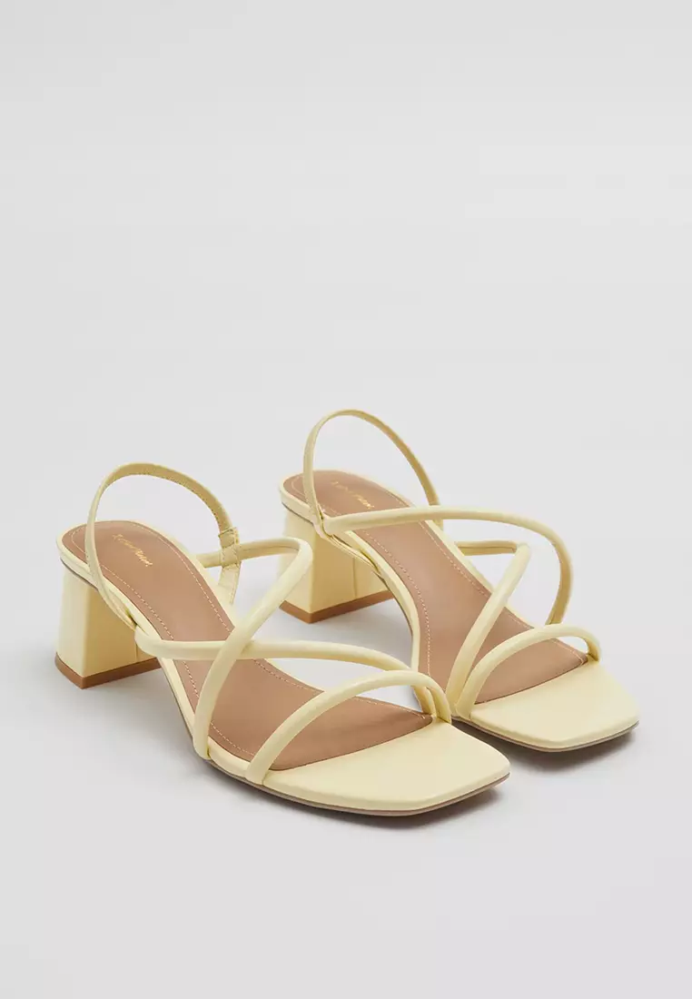 Gold high block outlet heel sandals