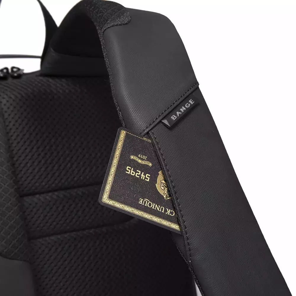 Bange BG7261 Tas Ransel Backpack Laptop Kerja pria 15.6 Inch Anti Theft Lock USB - BLACK