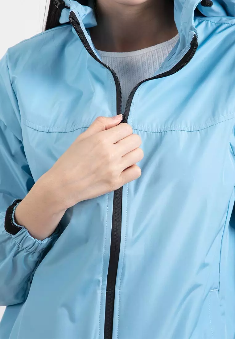 Forest Ladies Premium Windbreaker Women Trekking Biker Jacket Jogging Running Hoodie Waterproof Jacket - 830118-32LtBlue
