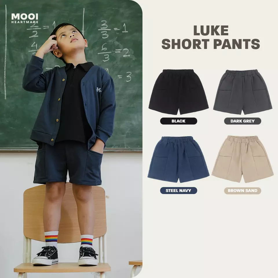 Mooi Celana Pendek Anak Luke Short Pants - Black