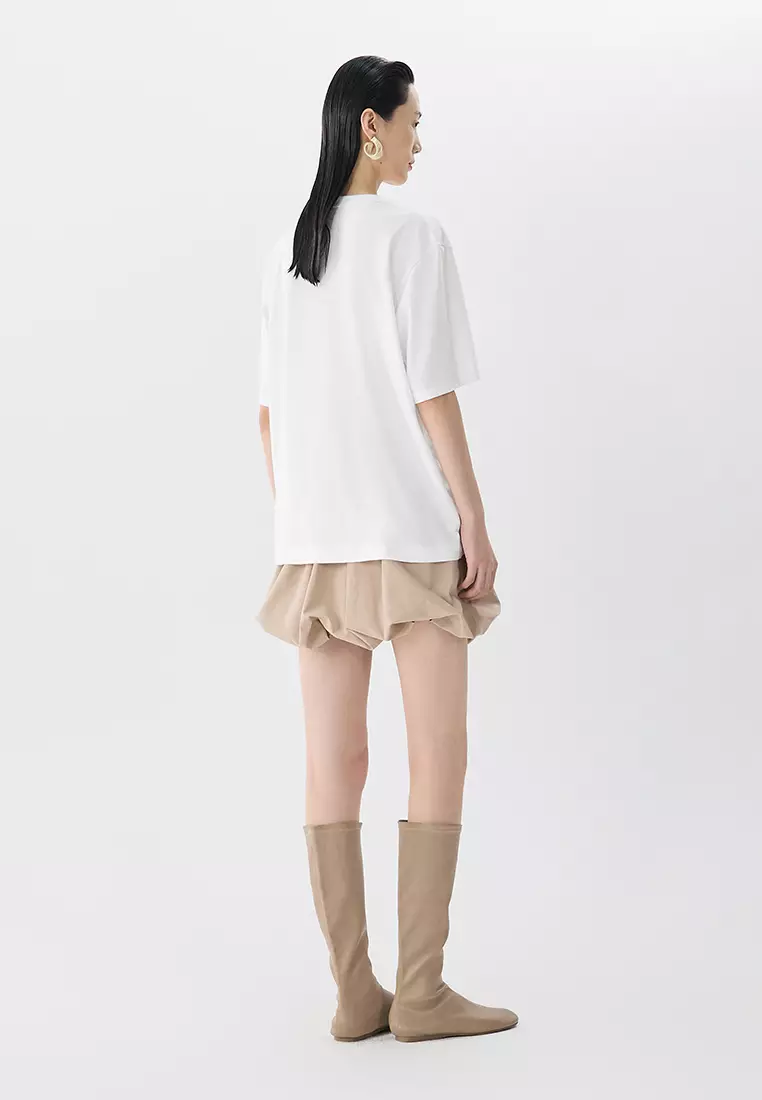 100% Cotton Graphic Print Loose Short-Sleeve T-Shirt