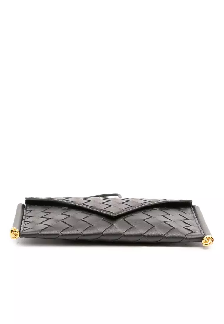 Pre-Loved Bottega Veneta Calfskin Intrecciato Solstice Phone Pouch
