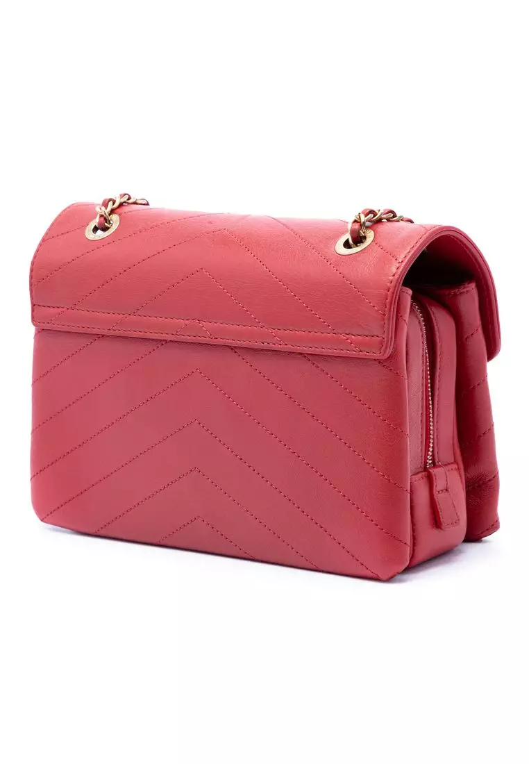 Pre-Loved Chanel Small Cc Chevron Calfskin Envelope Flap