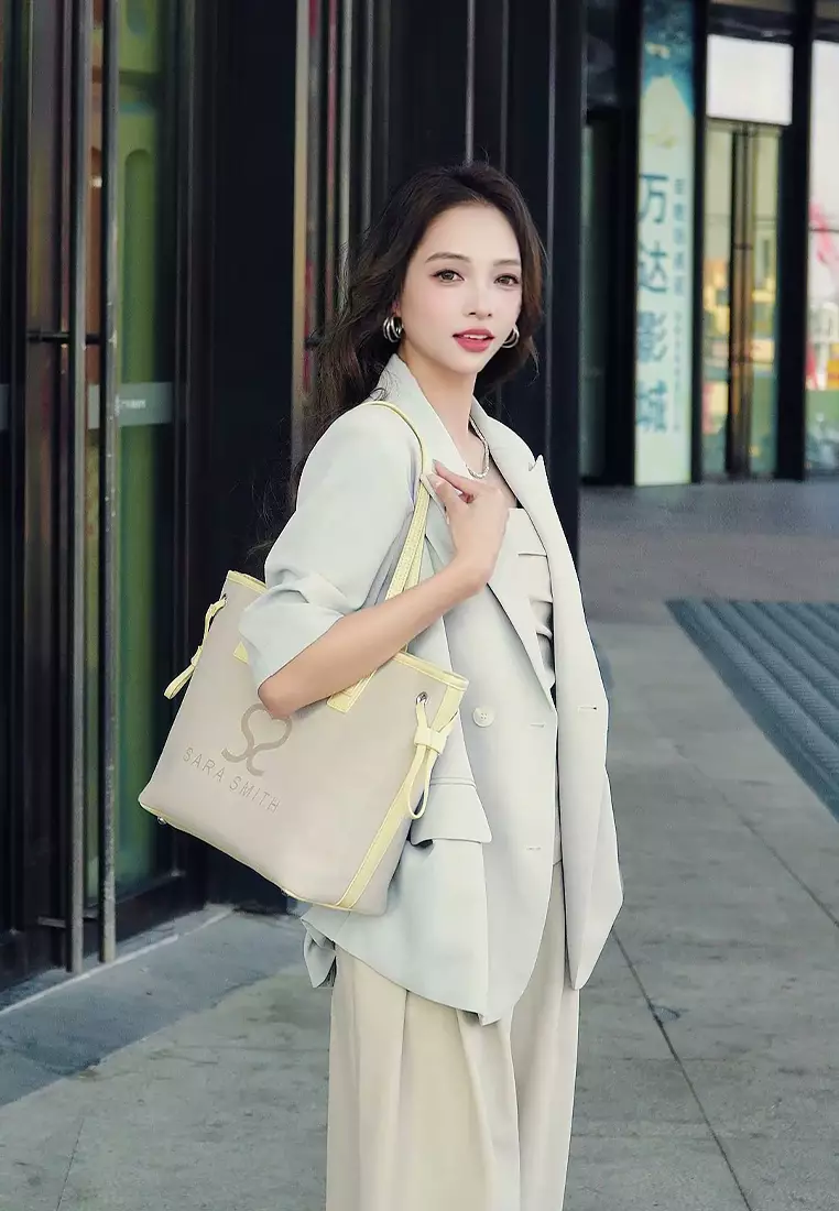 Women's Top Handle Bag / Sling Bag / Crossbody Bag - Yellow