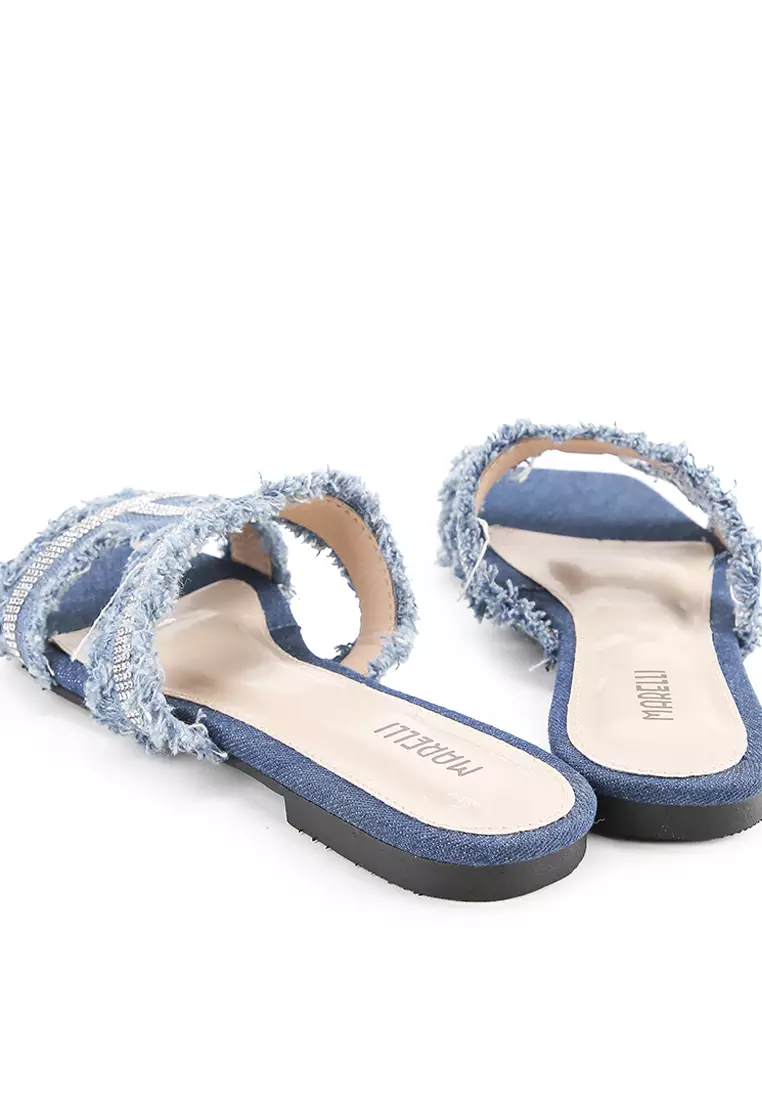 Siera Sandal wanita Flat Teplek  - Light Blue