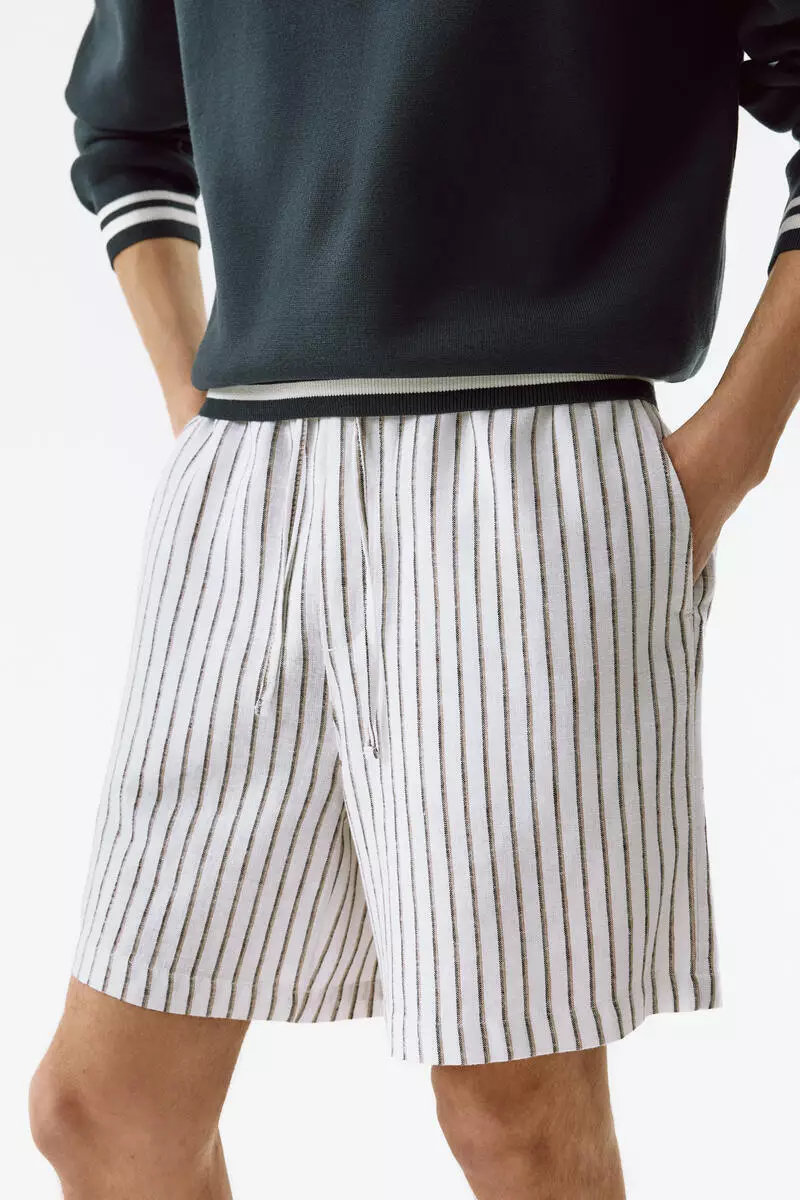 Relaxed Fit Linen-blend shorts