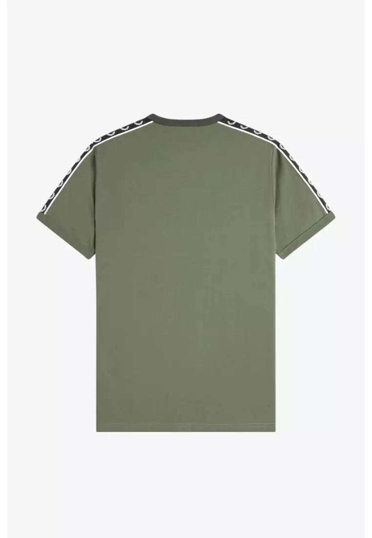 Fred Perry M4613 Contrast Tape Ringer T-Shirt (Laurel Wreath Green / Black)