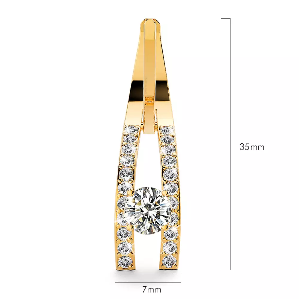 Throne Sparkling Zirconia Latch Back Earrings-Gold