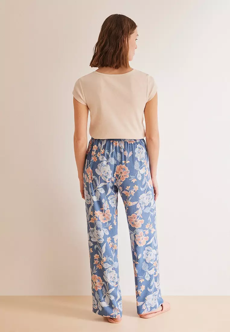 Blue Floral Trousers