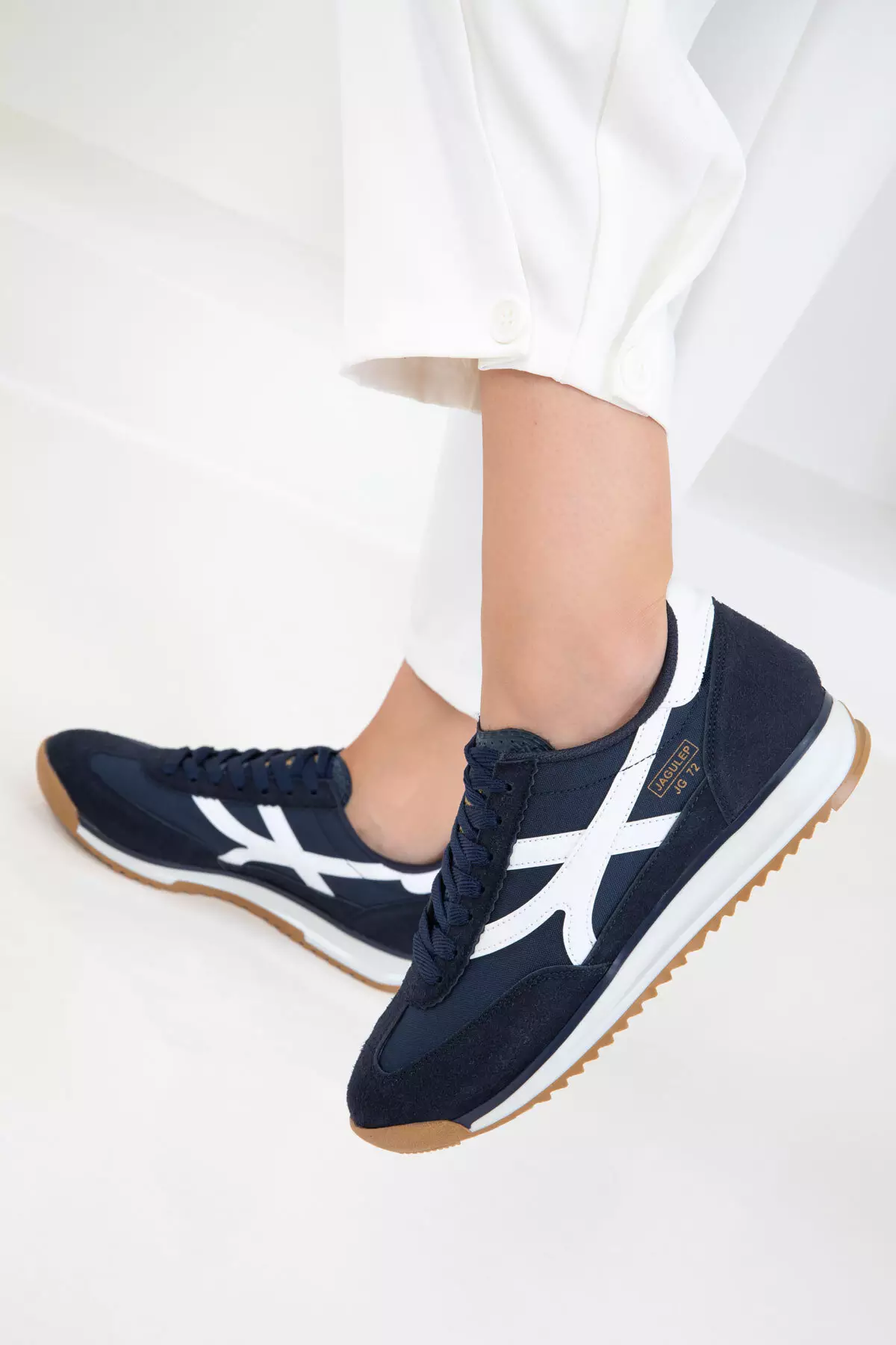 Navy Blue-White Women's Sneaker 20761