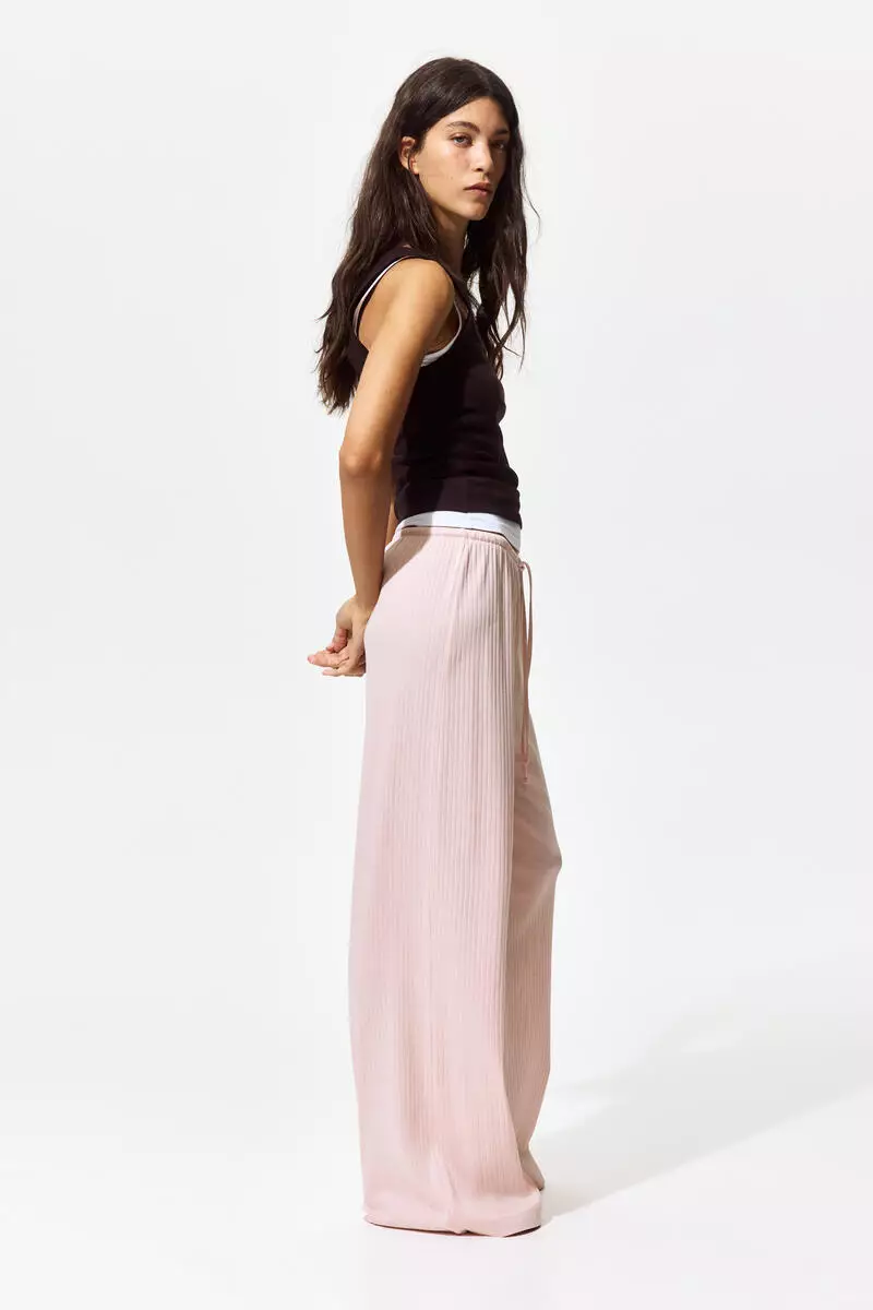 Ribbed drawstring trousers