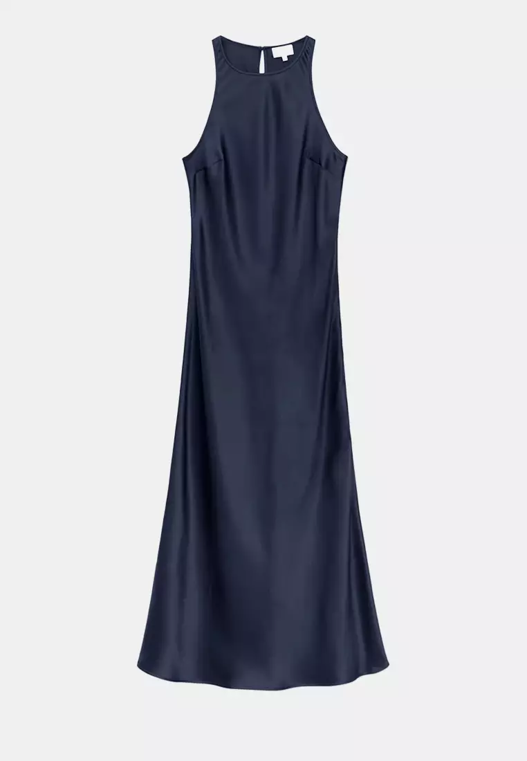 Sleeveless Satin Midi Dress