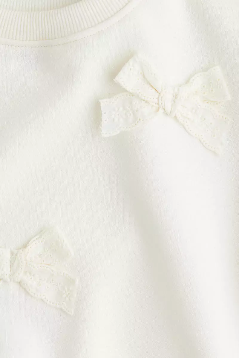 Appliquéd brushed-inside sweatshirt