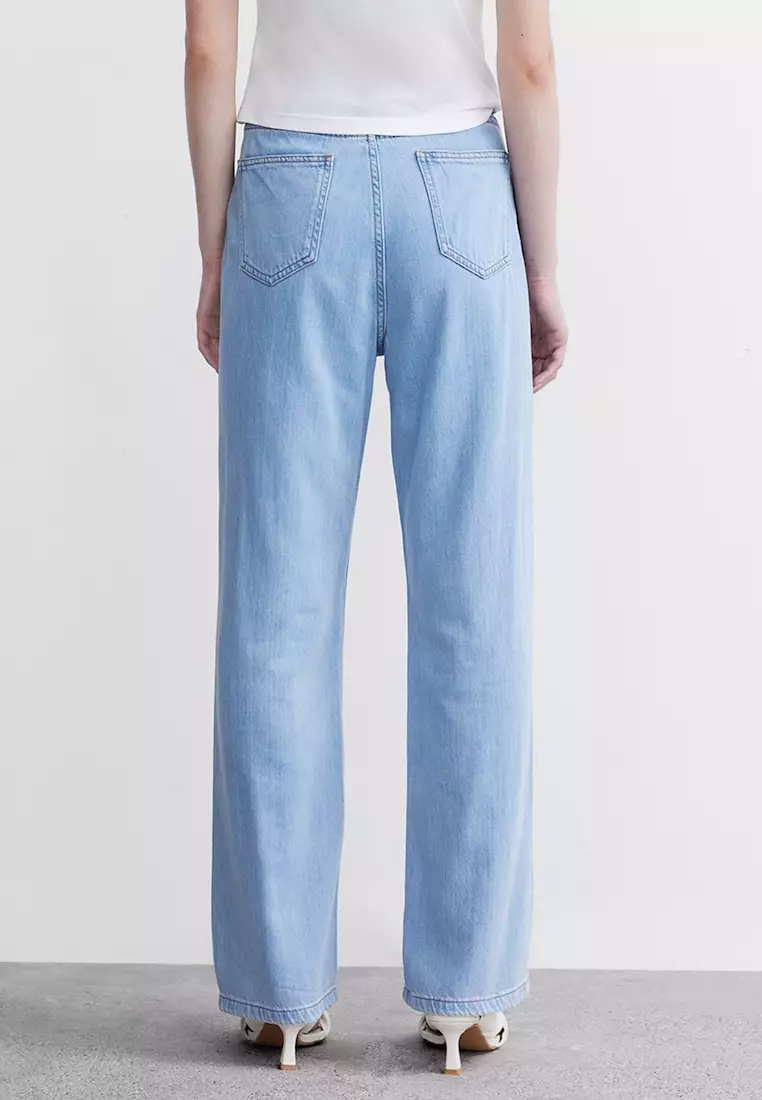 Buy Urban Revivo Mid Waist Wide Leg Jeans Online