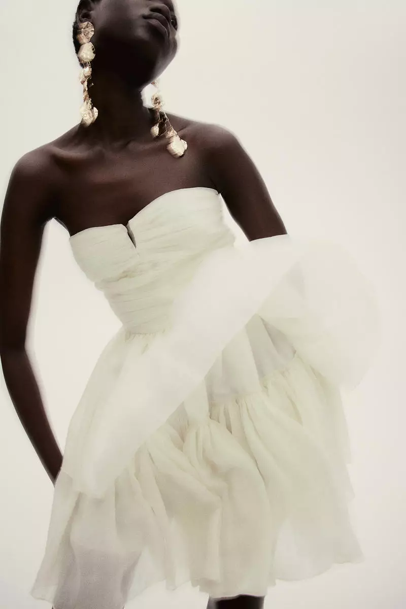 bandeau dress with flared skirt H&M Bandeau Dress with Flared Skirt