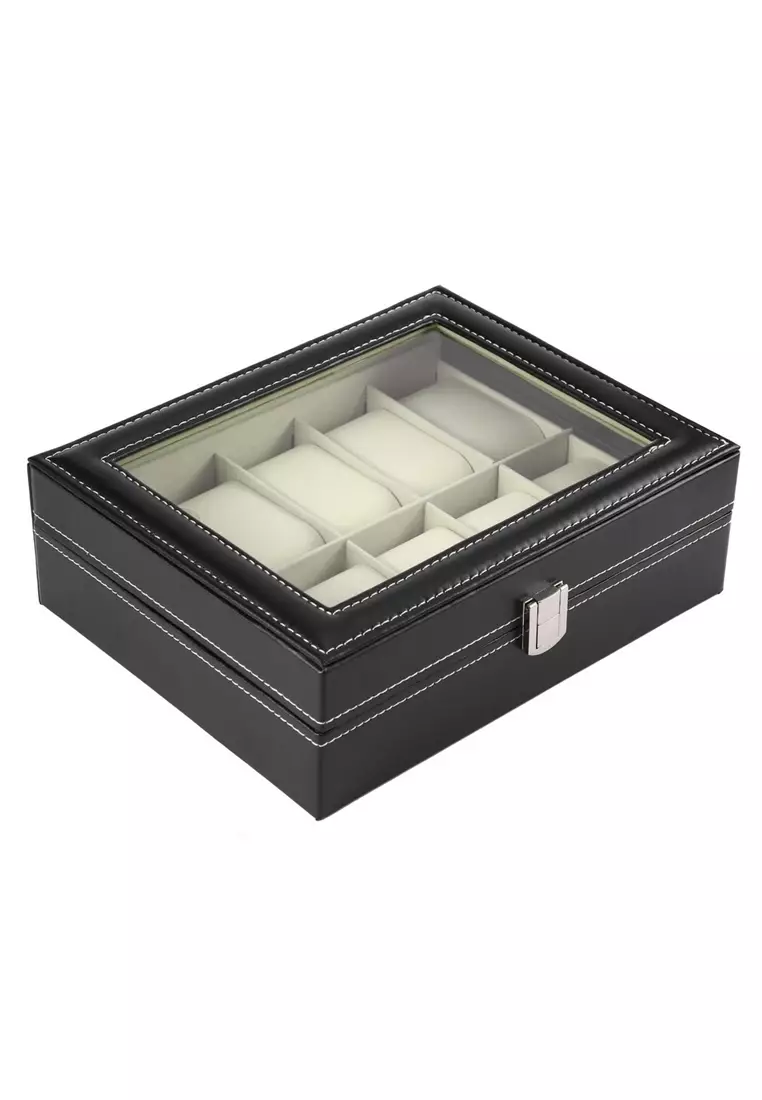 Box Watch Kotak Jam Tangan Luxury 10 Slot Secure Lock
