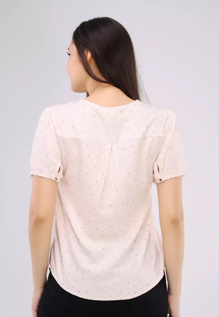 Woven Printed Boldtwill Short Sleeves Blouse