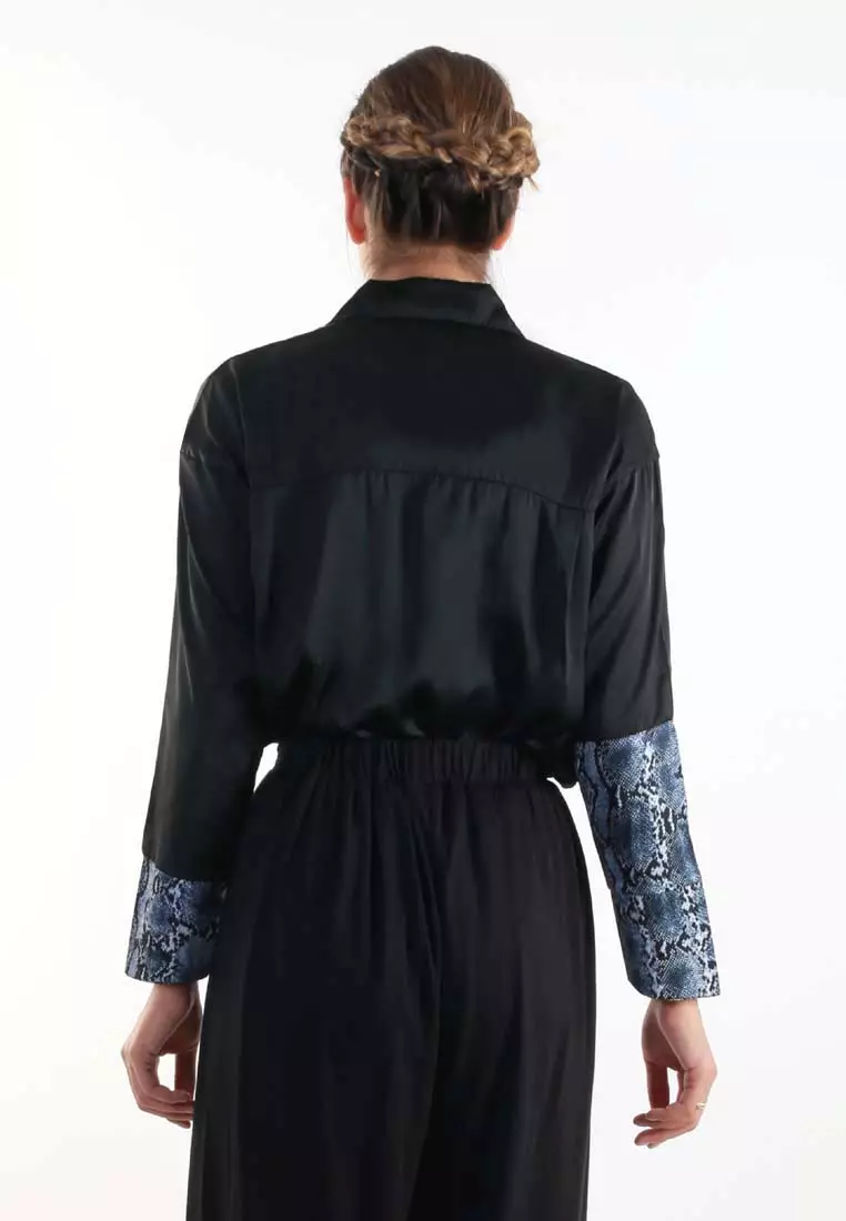 Combination Shirt motif snake skin