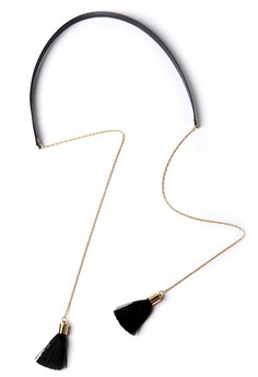 YOUNIQ  YOUNIQ-Basic Korean Ori & Dropped Tassel Gold Black Choker