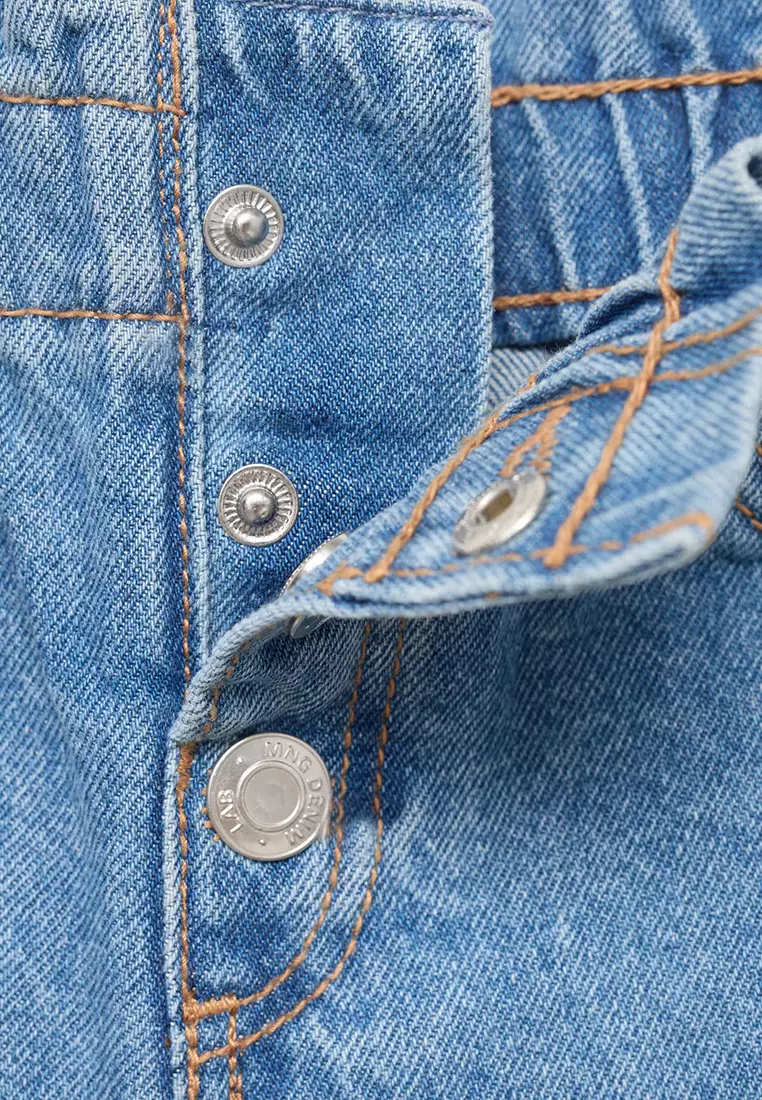 Paper Bag Jeans with Buttons