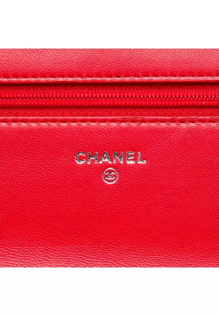 Pre-Loved Chanel Quilted Lambskin Boy Wallet On Chain