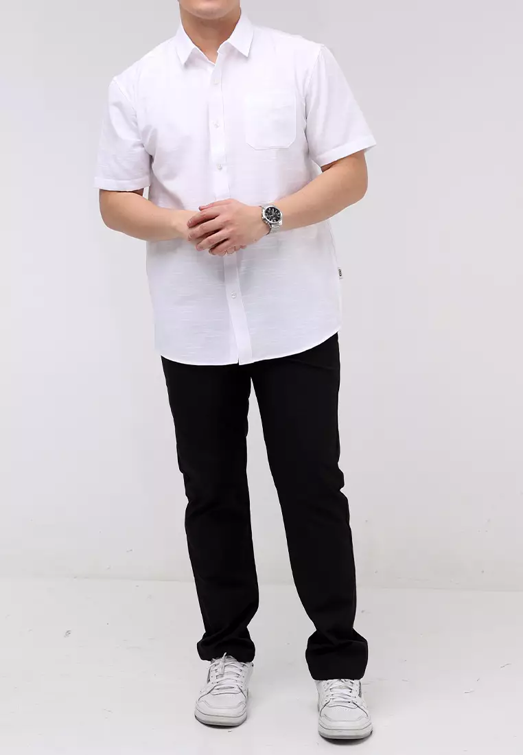 Woven Slub Cotton Short Sleeves