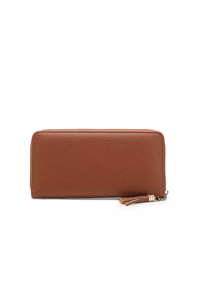 Women's Long Zipper Wallet / Purse - Brown