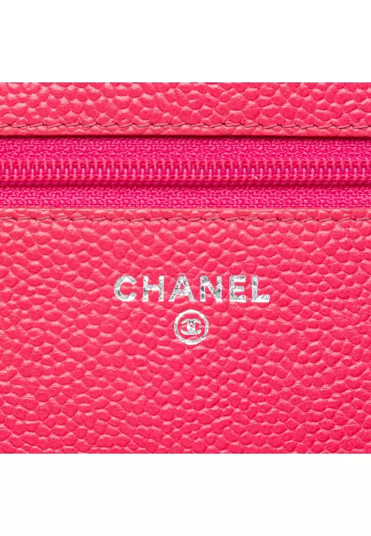Pre-Loved Chanel Caviar Bicolor Cc Wallet On Chain