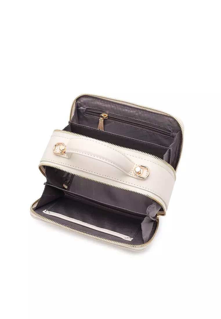 Women's Boxy Top Handle Bag / Sling Bag / Crossbody Bag - White