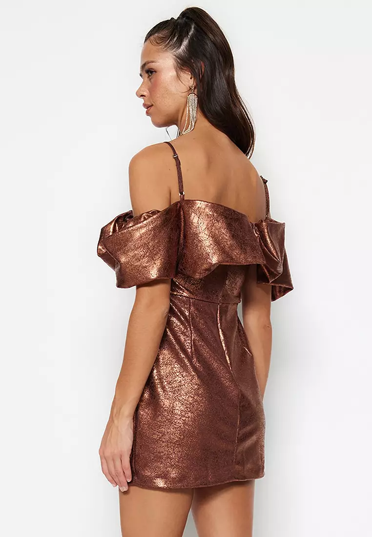 Evening Dress with Knitted Texture