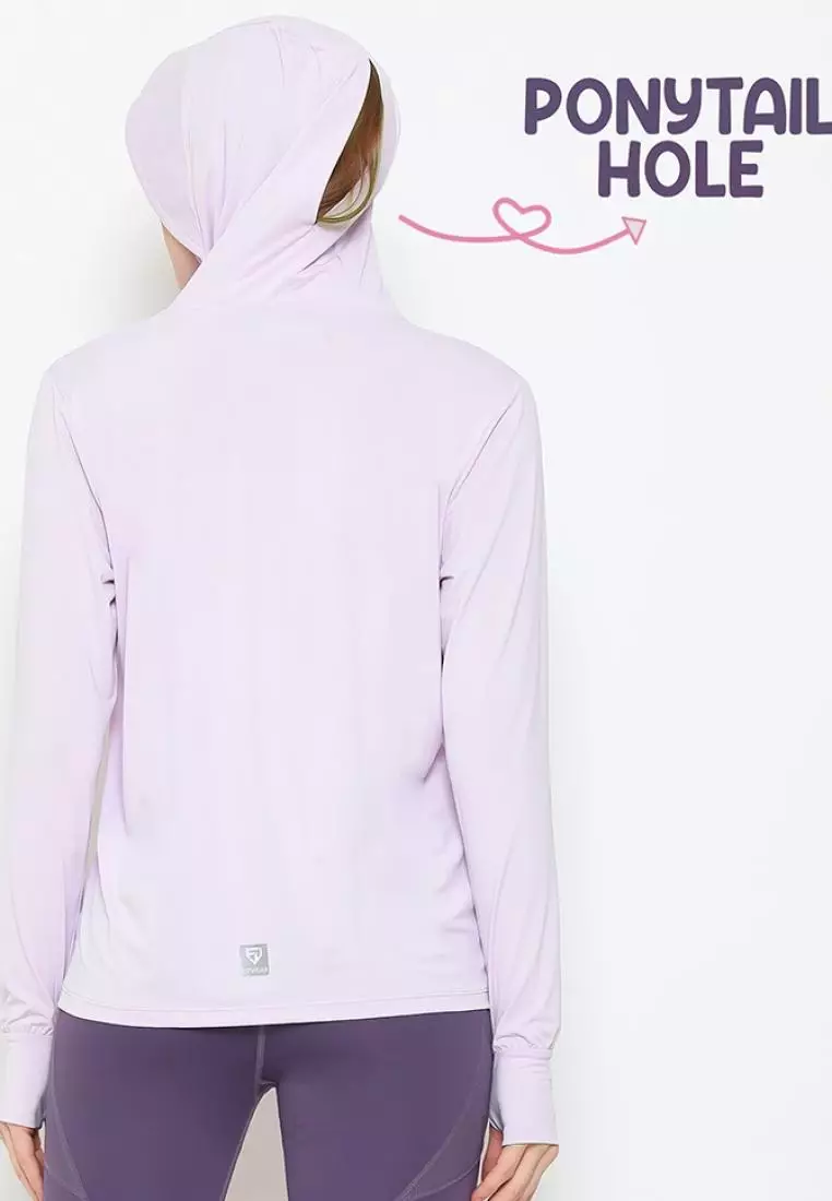 Fitwear - Jaket K-Style Anti UV Olahraga Wanita FLORYN UPF 50++ PJ POCKET - LILAC