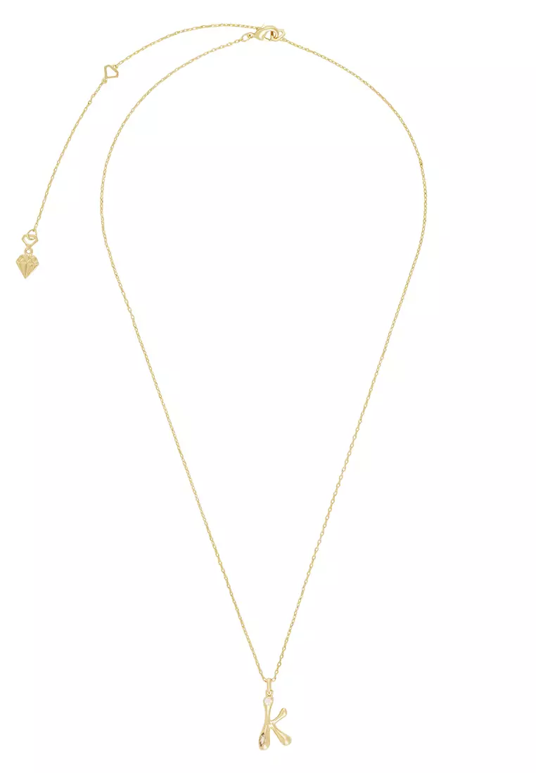 Alphabet Bubble Pendant Necklace - Letter K