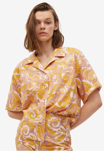 Mango yellow Printed Cotton Shirt 4A248AAE86320EGS_1