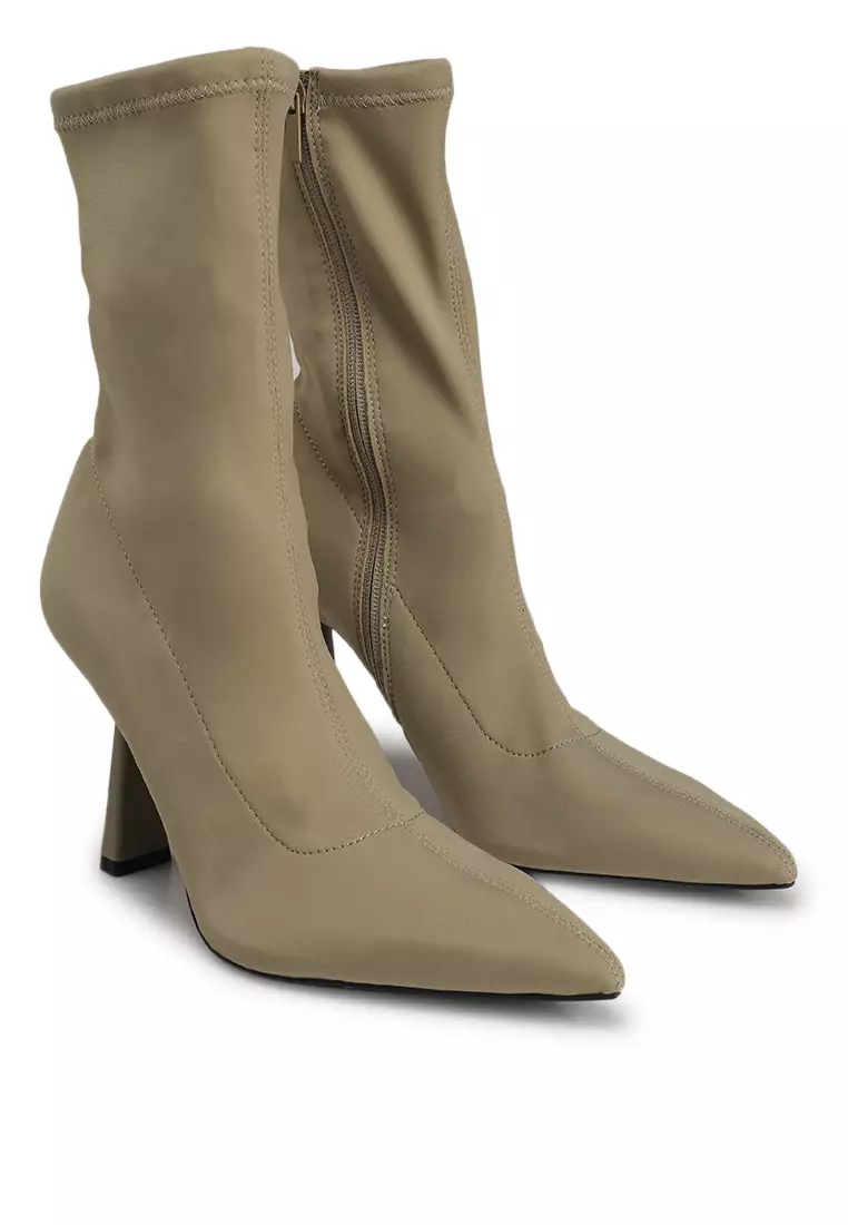 HOT Sock Boots Stretch High Heel Ankle Boots Zara ZARA Sock Fit