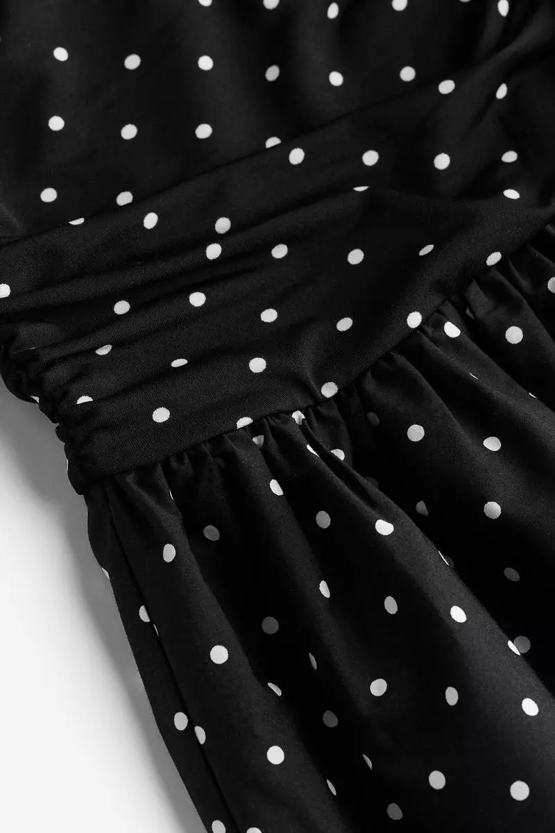 Gathered off-the-shoulder dress