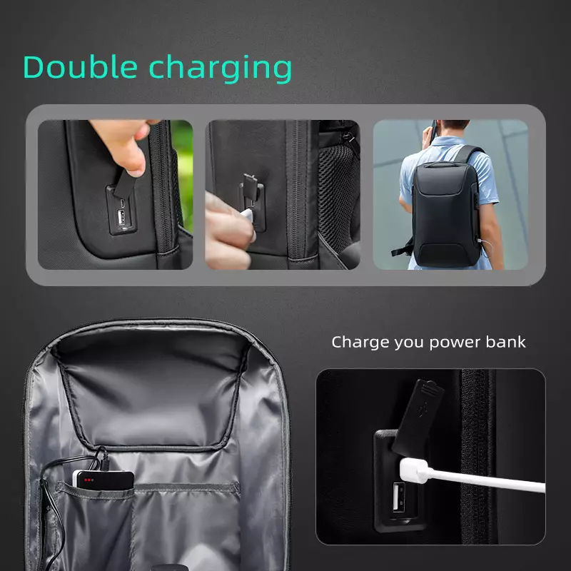 Mark Ryden MR9116 Tas Ransel Backpack Laptop Pria 15.6 Inch USB Lock - BLACK