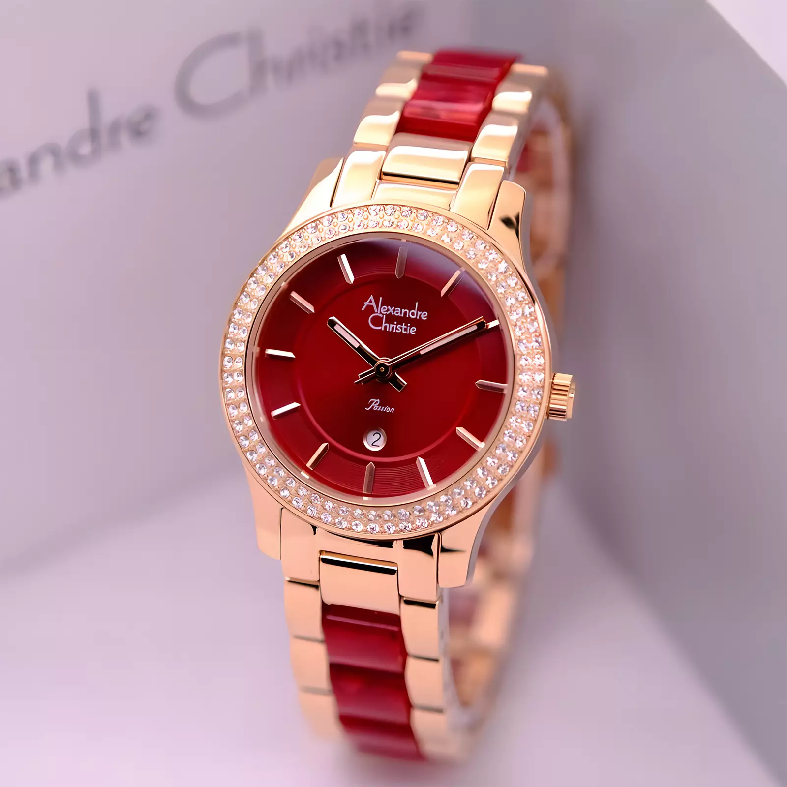 Jam Tangan Analog Wanita - Passion Series - Rose Gold Red - Stainless Steel - 2463 LDBRGRE