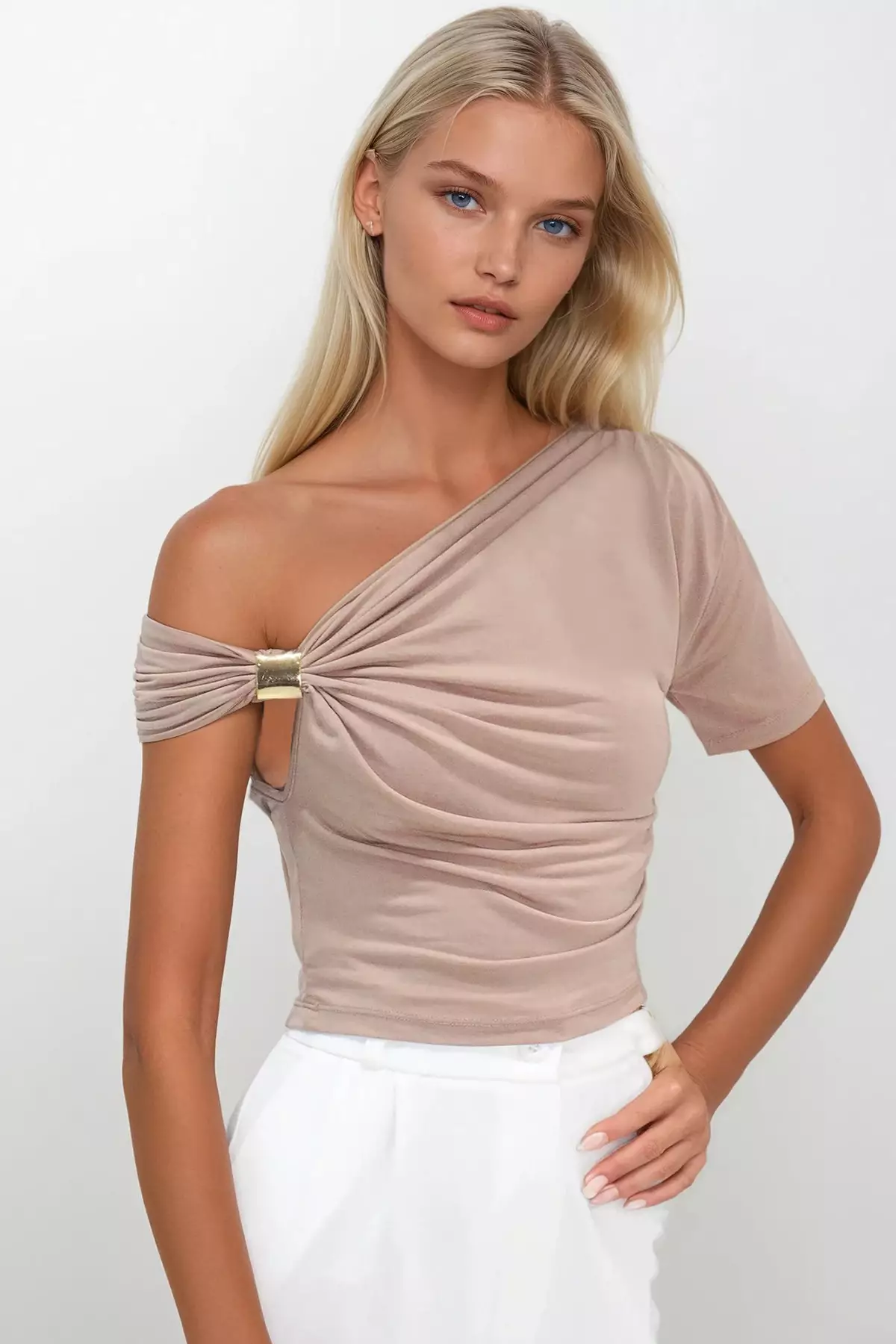 Asymmetrical Ruched Blouse