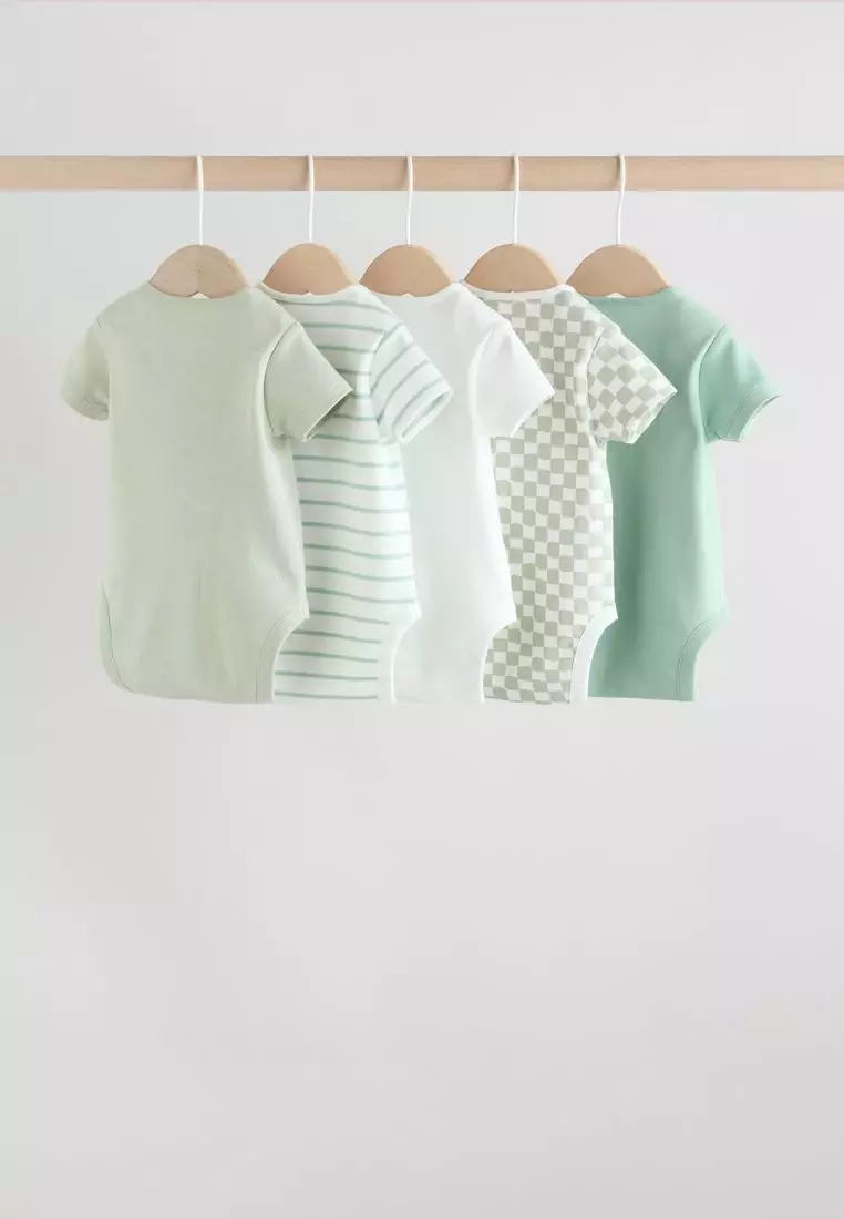 Short Sleeve Baby Bodysuits 5 Pack