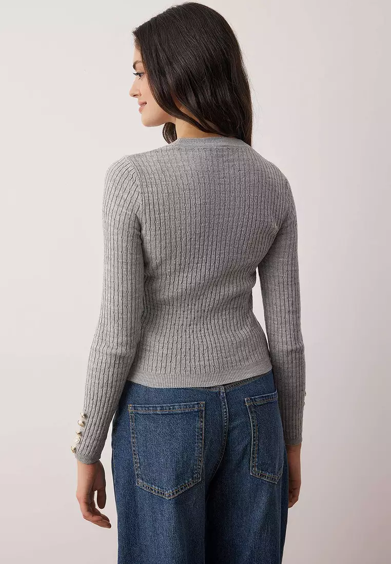 Navy Blue-Grey Crew Neck Hair Knit Double Pack Knitwear Sweater Twoaw26Kz188