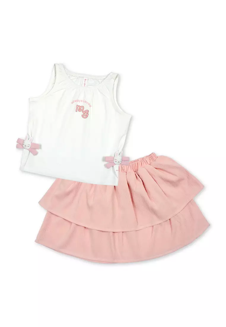 Girls Blouse with Skirt Set