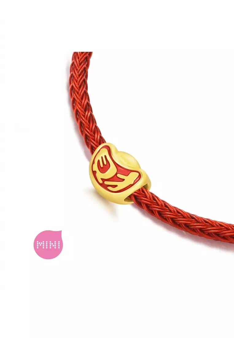 999 24K Solid Gold YuanBao Mini Charm Blessing 92981C (Bracelet not included)