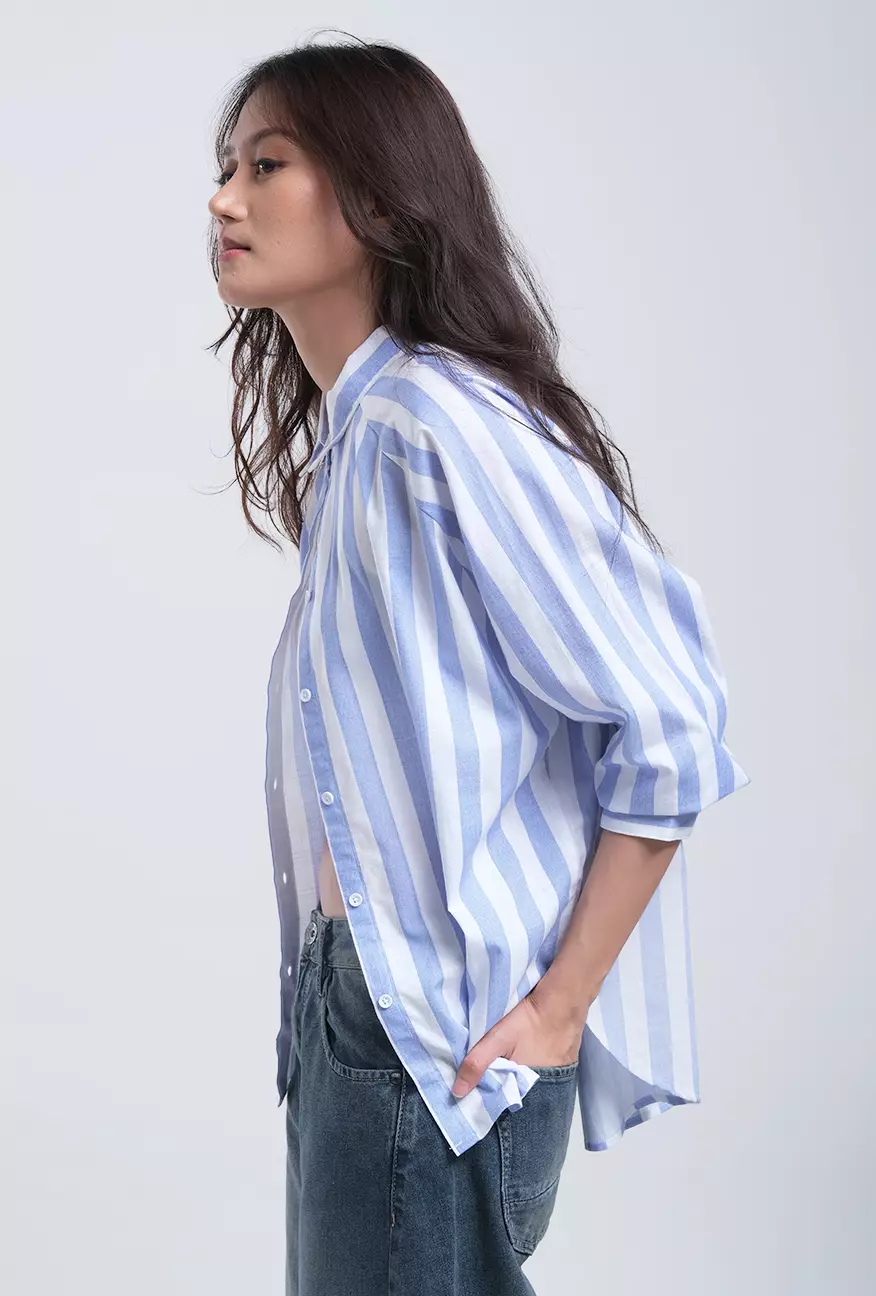 Kemeja Wanita Griffyn Blue White