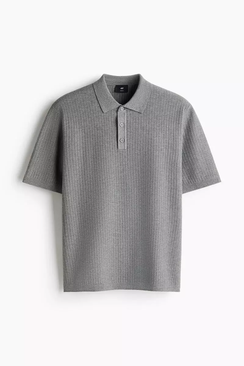 Regular Fit Textured-knit polo shirt
