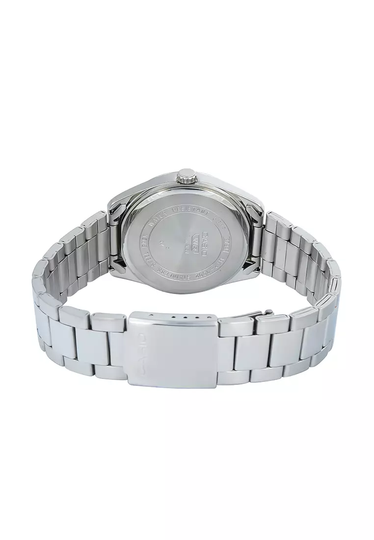 Casio MTP-1302DD-9AV - Jam Tangan Analog Pria - Silver Stainless Case Light Gold Dial