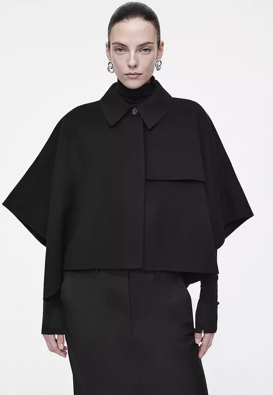 Cropped Double-Faced Cape