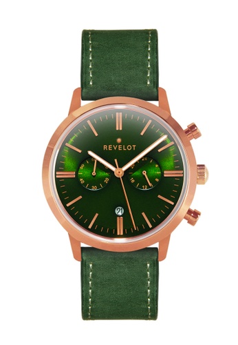 REVELOT green R1 CHRONO - GREEN/ROSEGOLD WITH 22MM GREEN SUEDE LEATHER B44A3AC7F66A97GS_1