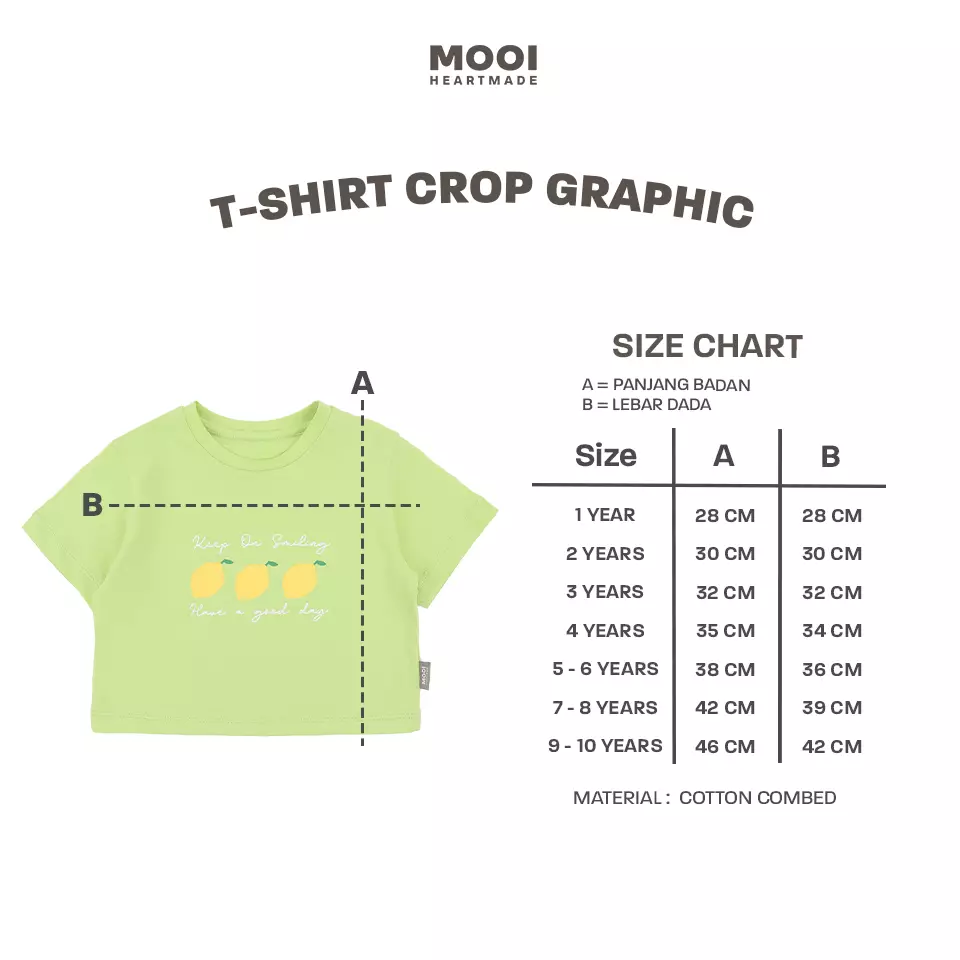 Mooi Kaos Anak Perempuan T-shirt Crop Graphic - Magenta